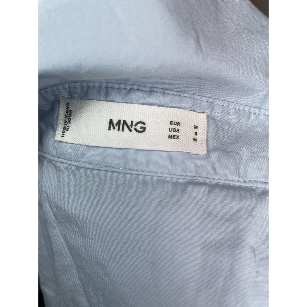 MNG Mango Women Blue Sleeveless Button Front Blouse Top Size M - Picture 3 of 10